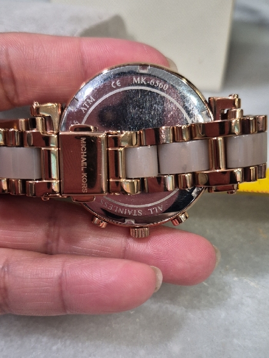 Michael Kors Rose Gold and Pink Dial Crystal-Accent Chronograph Watch main image 2